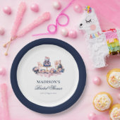 Mooie waterverf Bruidsdouche Persoonlijk Papieren Bordje (Feest)