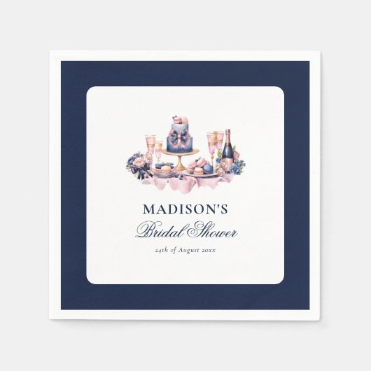 Mooie waterverf Bruidsdouche Persoonlijk Servet (Voorkant)