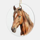 MOOIE WATERVERF BRUIN PAARDENGEZICHT KERAMISCH ORNAMENT (Links)