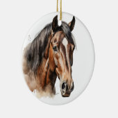 MOOIE WATERVERF BRUIN PAARDENGEZICHT KERAMISCH ORNAMENT (Rechts)