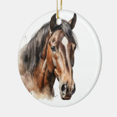MOOIE WATERVERF BRUIN PAARDENGEZICHT KERAMISCH ORNAMENT (Links)