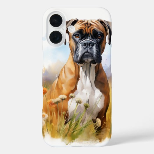 MOOIE WATERVERF BRUINE BOKSHOND IN HET VELD Case-Mate iPhone CASE (Achterkant)