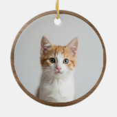 Mooie Waterverf Bruine Hart Pootafdruk Huisdier Keramisch Ornament (Achterkant)