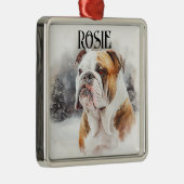 MOOIE WATERVERF BULLDOG GEZICHT METALEN ORNAMENT (Rechts)