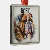 MOOIE WATERVERF BULLDOG GEZICHT METALEN ORNAMENT (Rechts)
