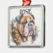 MOOIE WATERVERF BULLDOG GEZICHT METALEN ORNAMENT (Links)