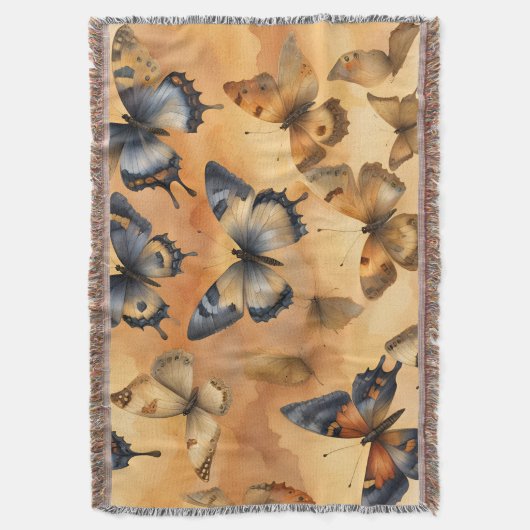 Mooie Waterverf Butterflies Deken (Voorkant Verticaal)