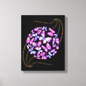 Mooie Waterverf Butterflies met Gold Bling Canvas Afdruk (Voorkant)