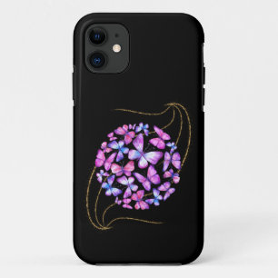 Mooie Waterverf Butterflies met Gold Bling Case-Mate iPhone Case