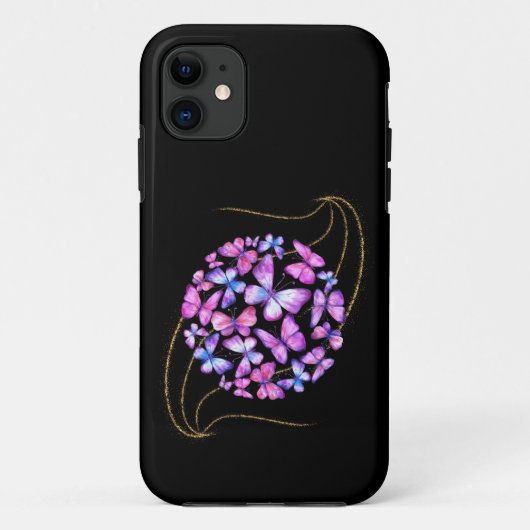 Mooie Waterverf Butterflies met Gold Bling Case-Mate iPhone Case (Achterkant)
