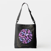Mooie Waterverf Butterflies met Gold Bling Crossbody Tas (Achterkant)