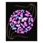 Mooie Waterverf Butterflies met Gold Bling Foto Afdruk (Voorkant)