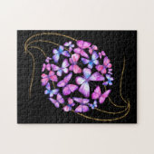 Mooie Waterverf Butterflies met Gold Bling Legpuzzel (Horizontaal)