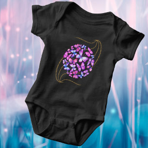 Mooie Waterverf Butterflies met Gold Bling Romper