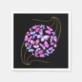 Mooie Waterverf Butterflies met Gold Bling Servet (Voorkant)