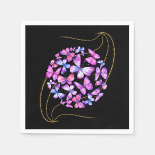 Mooie Waterverf Butterflies met Gold Bling Servet