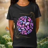 Mooie Waterverf Butterflies met Gold Bling T-shirt