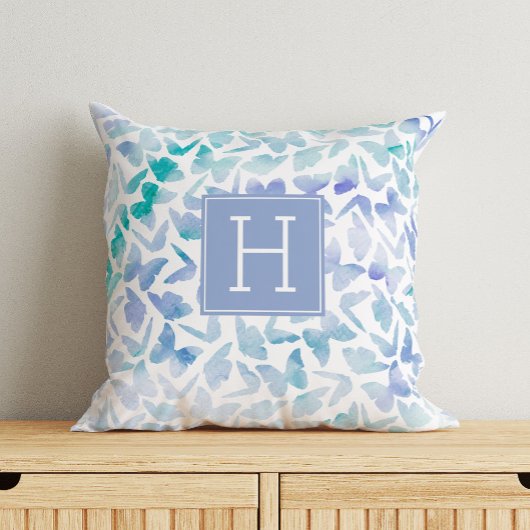Mooie Waterverf Butterflies Monogrammen Kussen