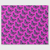 Mooie Waterverf Butterflies Pattern Hot Pink Cadeaupapier (Vlak)