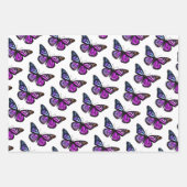 Mooie Waterverf Butterflies Pattern Hot Pink Inpakpapier Vel (Voorkant 2)