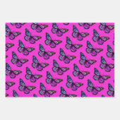 Mooie Waterverf Butterflies Pattern Hot Pink Inpakpapier Vel (Voorkant)