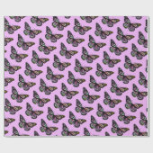 Mooie Waterverf Butterflies Pattern Paars Cadeaupapier (Vlak)