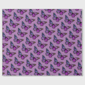 Mooie Waterverf Butterflies Pattern Paars Cadeaupapier (Vlak)
