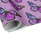 Mooie Waterverf Butterflies Pattern Paars Cadeaupapier (Rol Hoek)