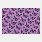 Mooie Waterverf Butterflies Pattern Paars Inpakpapier Vel (Voorkant)