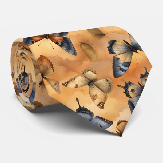 Mooie Waterverf Butterflies Stropdas (Opgerold)