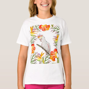 Mooie waterverf cacatau papegaai handtekening t-shirt