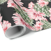 Mooie Waterverf Cactus Patroonroze groen Cadeaupapier (Rol Hoek)