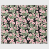 Mooie Waterverf Cactus Patroonroze groen Cadeaupapier (Vlak)