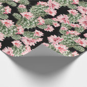 Mooie Waterverf Cactus Patroonroze groen Cadeaupapier (Hoek)