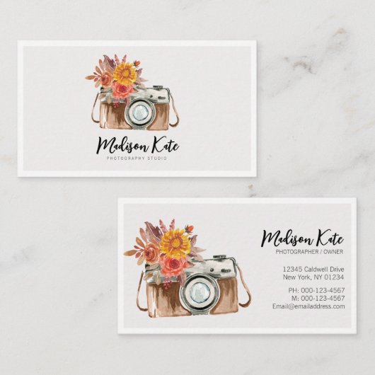 Mooie Waterverf camera-Visitekaartjes Visitekaartje (Voorkant / Achterkant)