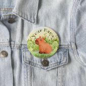 Mooie Waterverf Capybara Aangepaste Naam Ronde Kno Button 7,6 Cm (In situ)