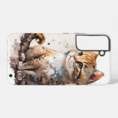 Mooie 'Waterverf Cat Samsung Galaxy Hoesje (Achterkant horizontaal)