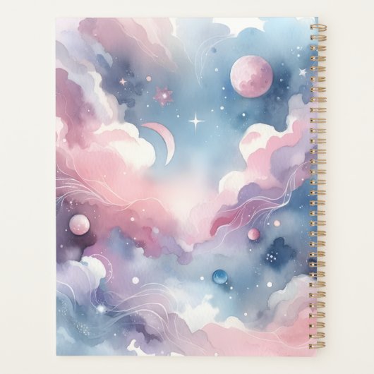 Mooie Waterverf Celestial Planner (Achterkant)