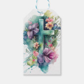 Mooie Waterverf Christelijke Snijpan Cadeaulabel (Voorkant)