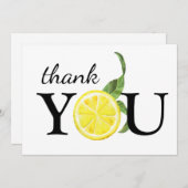 Mooie waterverf citroen bedankkaart (Voorkant / Achterkant)