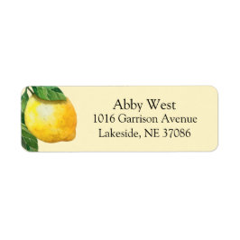 Mooie waterverf citroen retouradres sticker