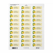 Mooie waterverf citroen retouradres sticker (Full Sheet)