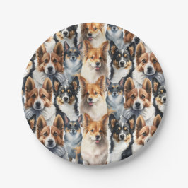 Mooie waterverf Corgi-hondpatroon Papieren Bordje