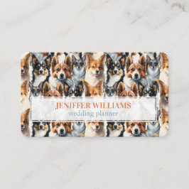 Mooie waterverf Corgi-hondpatroon Visitekaartje