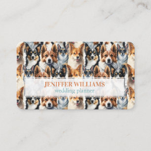 Mooie waterverf Corgi-hondpatroon Visitekaartje