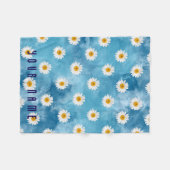 Mooie Waterverf Daisy Monogram Bloemenvlies Fleece Deken (Voorkant (Horizontaal))