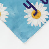 Mooie Waterverf Daisy Monogram Bloemenvlies Fleece Deken (Hoek)