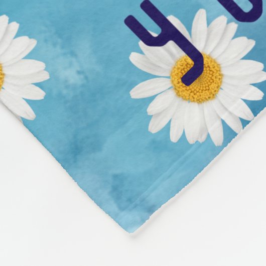 Mooie Waterverf Daisy Monogram Bloemenvlies Fleece Deken (Hoek)