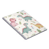 Mooie waterverf dinosauriernotitieboek voor kinder notitieboek (Rechterzijde)