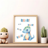 Mooie waterverf dinosaurus kinderkamer  poster